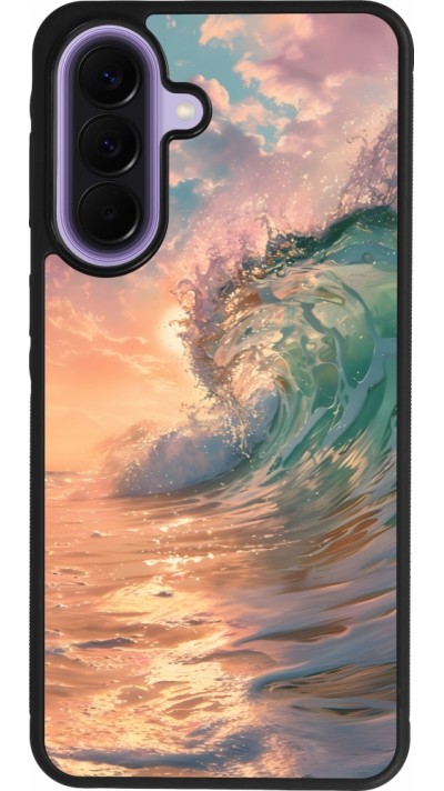 Coque Samsung Galaxy A57 5G - Silicone rigide noir Wave Sunset