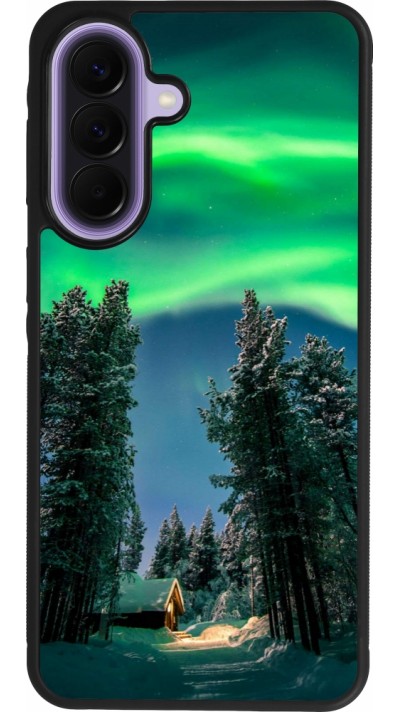 Coque Samsung Galaxy A57 5G - Silicone rigide noir Winter 22 Northern Lights