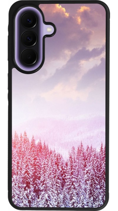 Coque Samsung Galaxy A57 5G - Silicone rigide noir Winter 22 Pink Forest