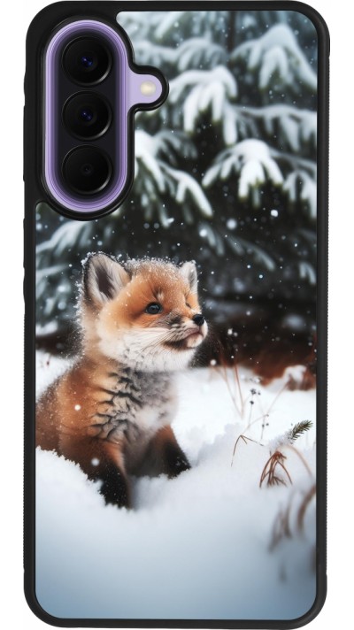 Samsung Galaxy A57 5G Case Hülle - Silikon schwarz Weihnachten 2023 Fuechslein Tanne