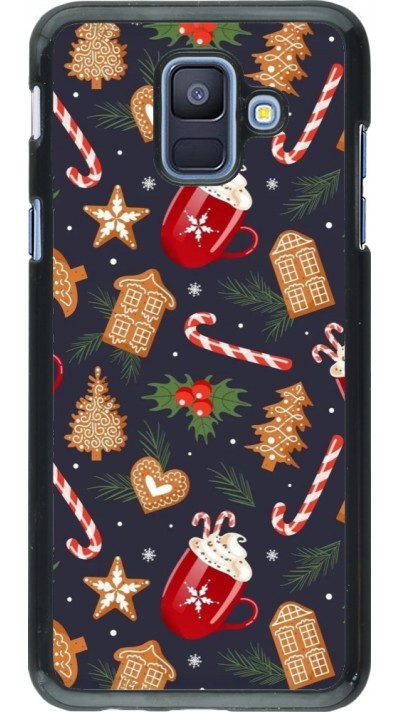 Samsung Galaxy A6 Case Hülle - Christmas 25 Pattern Gingerbread House