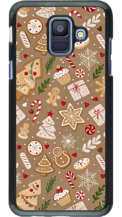 Samsung Galaxy A6 Case Hülle - Christmas 25 Pattern Ginger Cookie