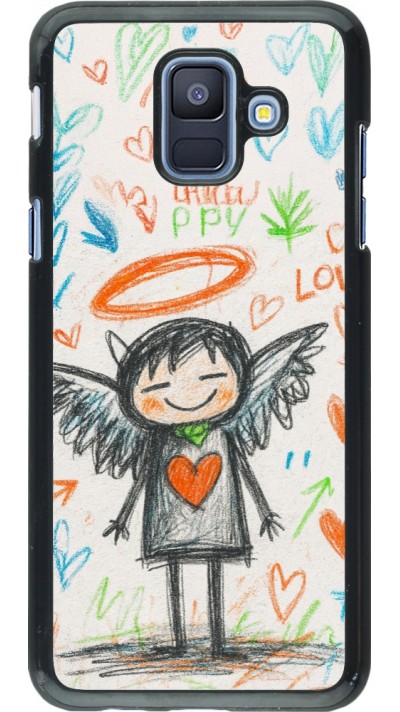 Coque Samsung Galaxy A6 - Little Angel Sketch Love