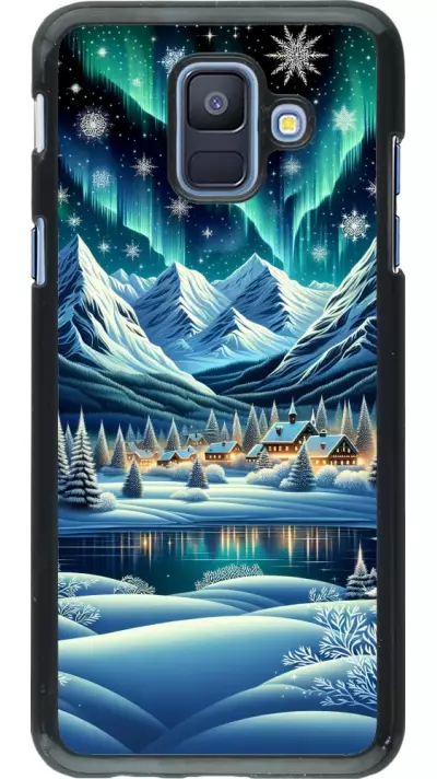 Coque Samsung Galaxy A6 - Snowy Mountain Village Lake night