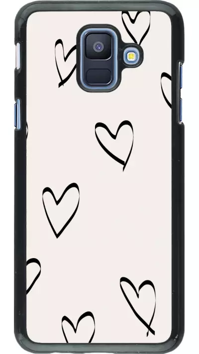 Coque Samsung Galaxy A6 - Valentine 2023 minimalist hearts