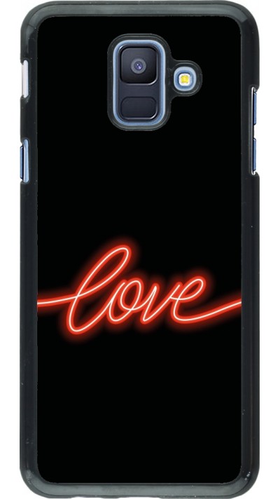 Samsung Galaxy A6 Case Hülle - Valentine 2023 neon love Samsung Galaxy A6 Case Hülle - Valentine 2023 neon love