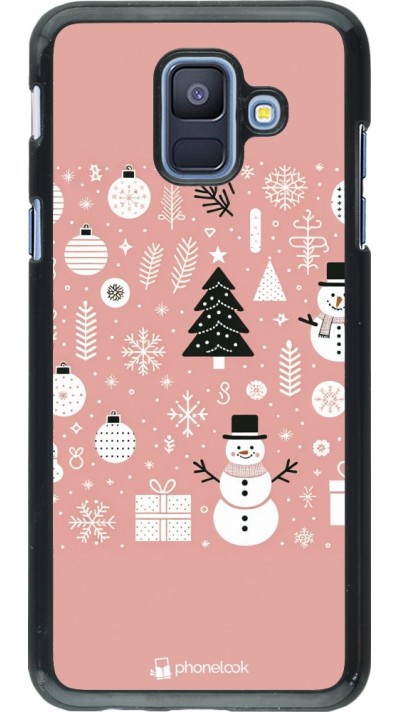 Samsung Galaxy A6 Case Hülle - Weihnachten 2024 Rose Schneemann Weihnachten