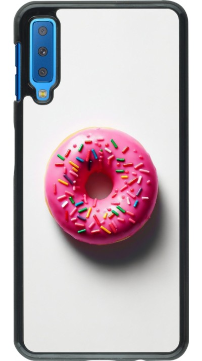 Coque Samsung Galaxy A7 - Weißer Hintergrund, pinker Donut
