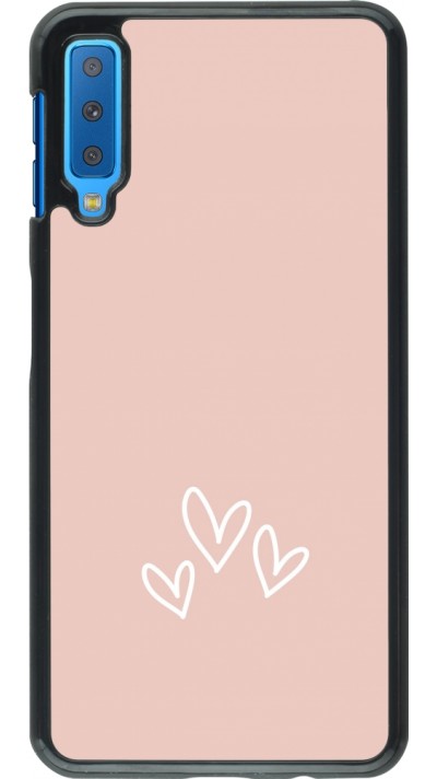 Samsung Galaxy A7 Case Hülle - Valentine 2023 three minimalist hearts