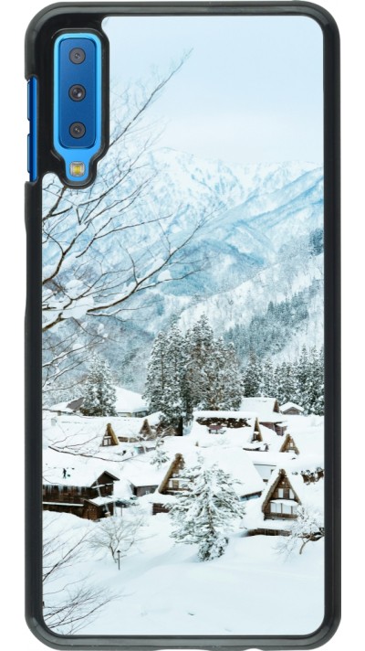 Samsung Galaxy A7 Case Hülle - Winter 25 Winter snowy landscape