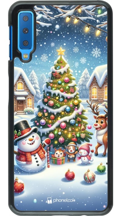 Samsung Galaxy A7 Case Hülle - Weihnachten 2023 Schneemann und Tannenbaum Samsung Galaxy A7 Case Hülle - Weihnachten 2023 Schneemann und Tannenbaum