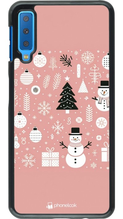 Samsung Galaxy A7 Case Hülle - Weihnachten 2024 Rose Schneemann Weihnachten