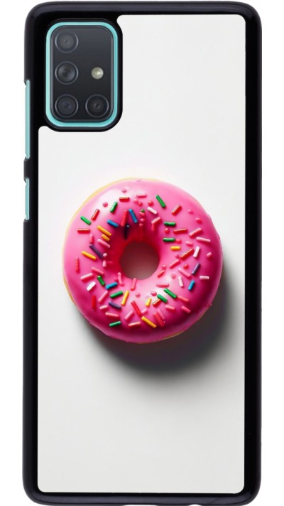 Coque Samsung Galaxy A71 - Weißer Hintergrund, pinker Donut