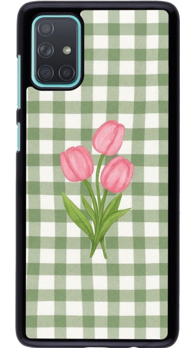Samsung Galaxy A71 Case Hülle - Green vichy tulips Spring 2026