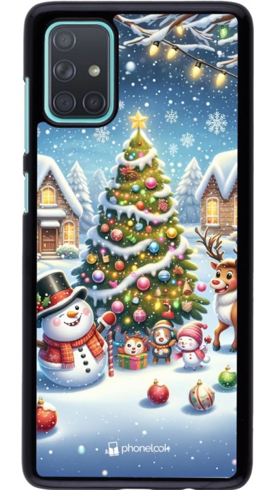 Samsung Galaxy A71 Case Hülle - Weihnachten 2023 Schneemann und Tannenbaum Samsung Galaxy A71 Case Hülle - Weihnachten 2023 Schneemann und Tannenbaum