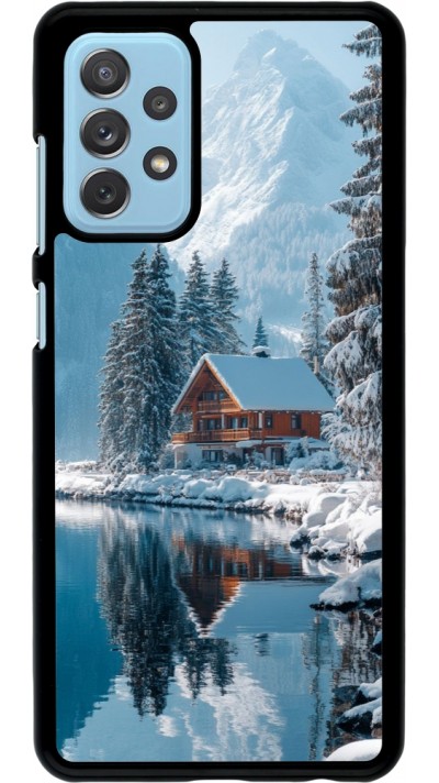 Samsung Galaxy A72 Case Hülle - Winter 25 Winter house forest day