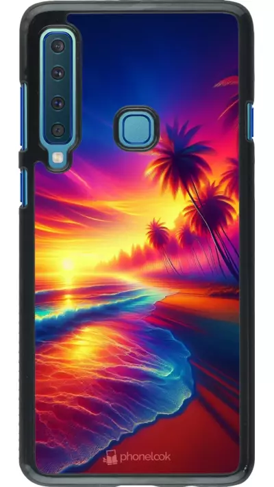 Coque Samsung Galaxy A9 - Plage coucher soleil flashy