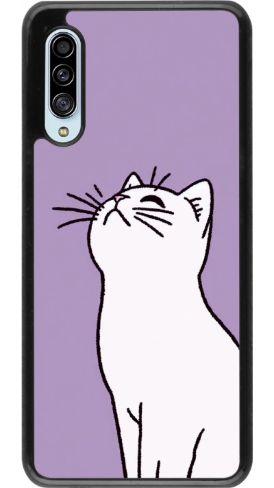 Coque Samsung Galaxy A90 5G - Chat sur fond violet