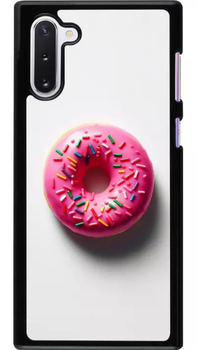Coque Samsung Galaxy Note 10 - Weißer Hintergrund, pinker Donut