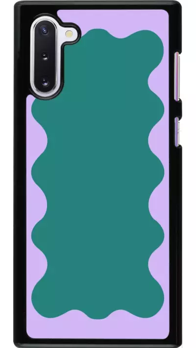 Coque Samsung Galaxy Note 10 - Wavy Rectangle Green Purple
