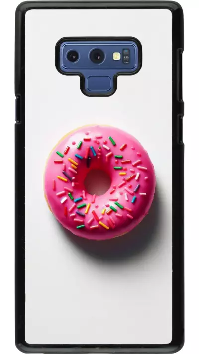 Coque Samsung Galaxy Note9 - Weißer Hintergrund, pinker Donut