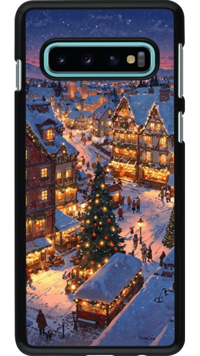 Samsung Galaxy S10 Case Hülle - Christmas 25 Xmas Village
