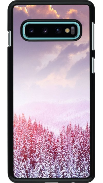 Samsung Galaxy S10 Case Hülle - Winter 22 Pink Forest