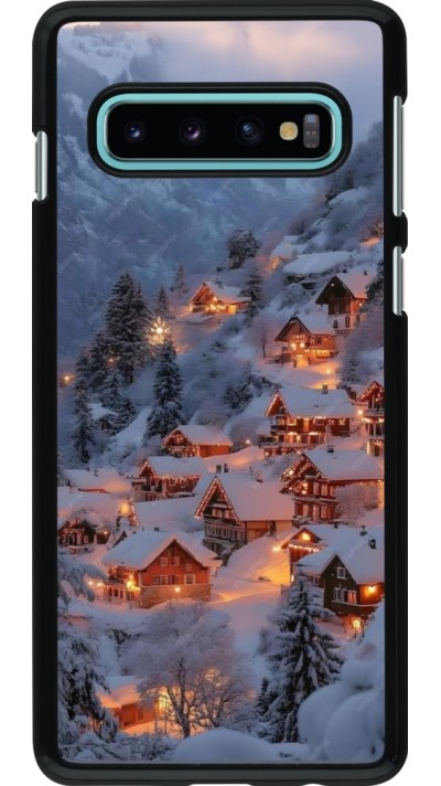 Samsung Galaxy S10 Case Hülle - Winter 25 Winter snowy village
