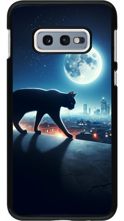 Samsung Galaxy S10e Case Hülle - Schwarze Katze unter dem Vollmond