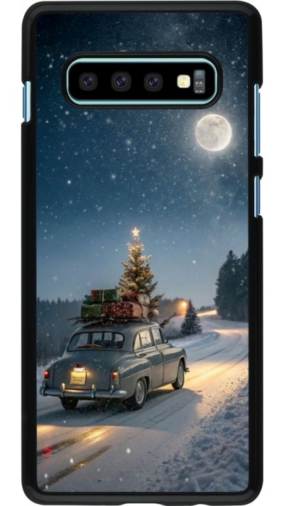 Samsung Galaxy S10+ Case Hülle - Christmas 25 Car with Tree Xmas