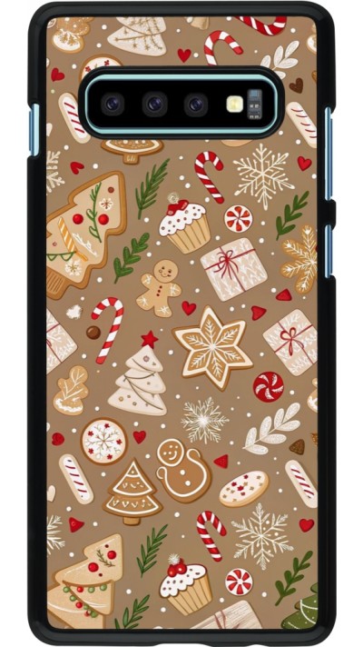 Samsung Galaxy S10+ Case Hülle - Christmas 25 Pattern Ginger Cookie