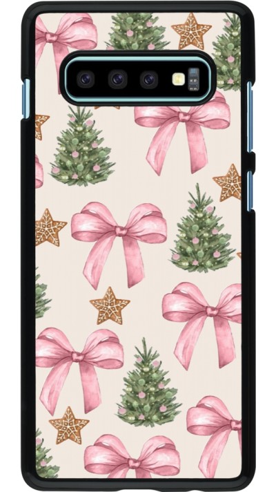 Samsung Galaxy S10+ Case Hülle - Christmas 25 Vintage Ribbons
