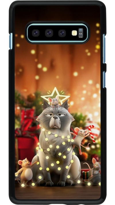 Samsung Galaxy S10+ Case Hülle - Christmas 25 Xmas Cat
