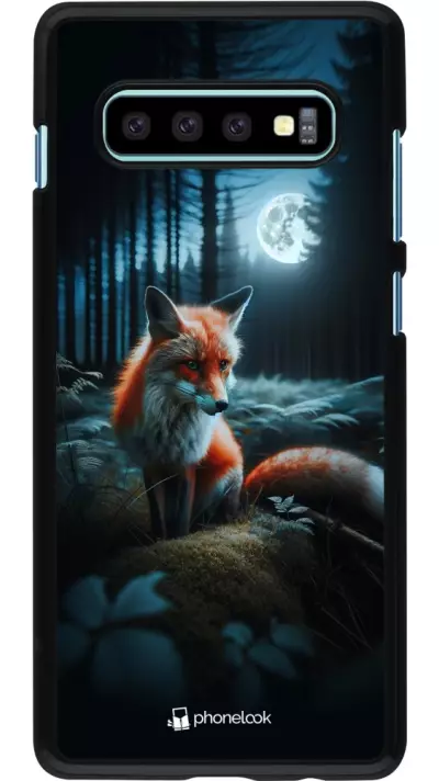 Coque Samsung Galaxy S10+ - Renard lune forêt