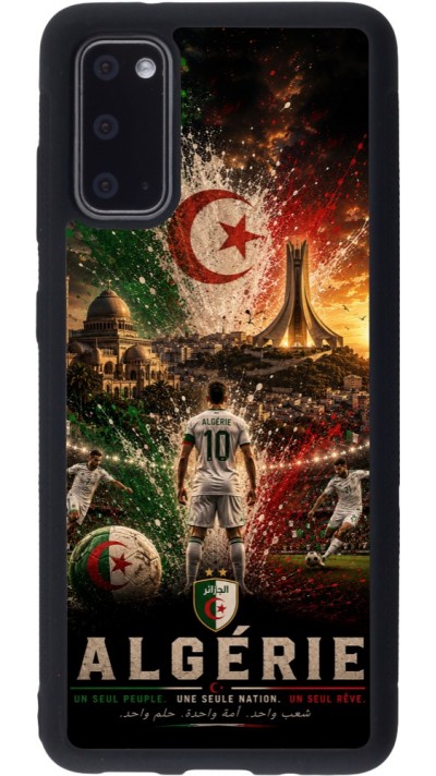 Coque Samsung Galaxy S20 - Silicone rigide noir Football Algérie splash 2026