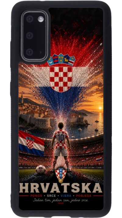 Coque Samsung Galaxy S20 - Silicone rigide noir Football Croatie splash 2026