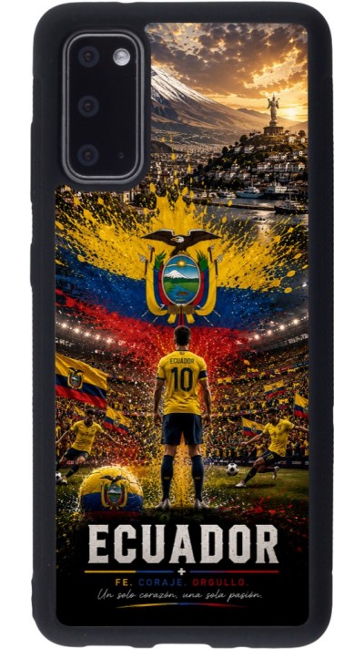 Coque Samsung Galaxy S20 - Silicone rigide noir Football Équateur splash 2026