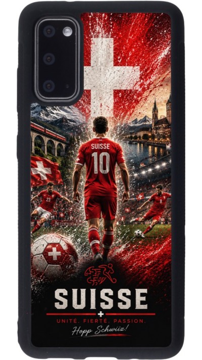 Coque Samsung Galaxy S20 - Silicone rigide noir Football Suisse splash 2026