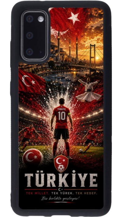 Coque Samsung Galaxy S20 - Silicone rigide noir Football Turquie splash 2026