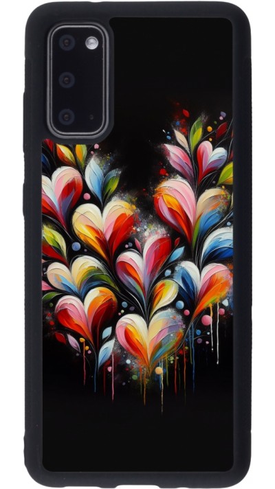 Samsung Galaxy S20 Case Hülle - Silikon schwarz Valentin 2024 Schwarzes Herz Abstrakt