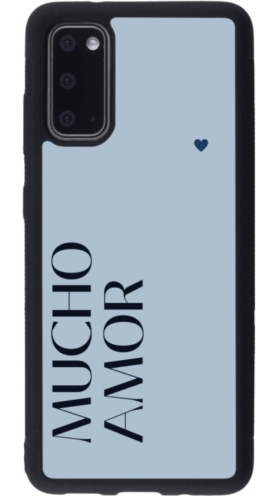 Samsung Galaxy S20 Case Hülle - Silikon schwarz Valentine 2024 mucho amor azul