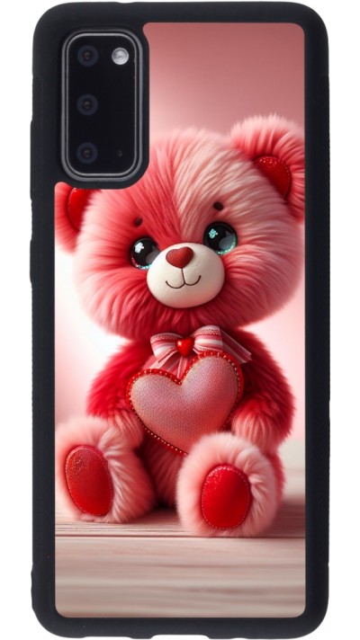 Samsung Galaxy S20 Case Hülle - Silikon schwarz Valentin 2024 Rosaroter Teddybär