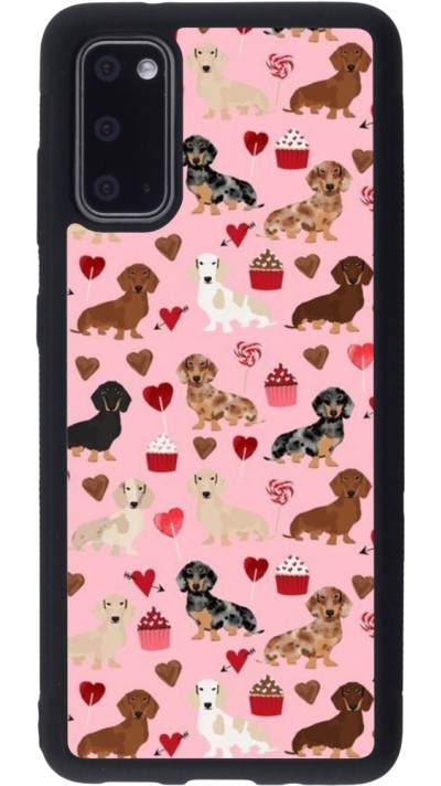 Samsung Galaxy S20 Case Hülle - Silikon schwarz Valentine 2024 puppy love