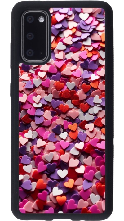 Samsung Galaxy S20 Case Hülle - Silikon schwarz Valentin 2025 Konfetti