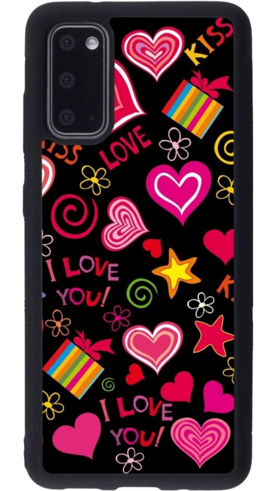 Samsung Galaxy S20 Case Hülle - Silikon schwarz Valentine 2023 love symbols