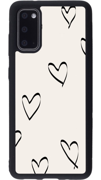 Samsung Galaxy S20 Case Hülle - Silikon schwarz Valentine 2023 minimalist hearts