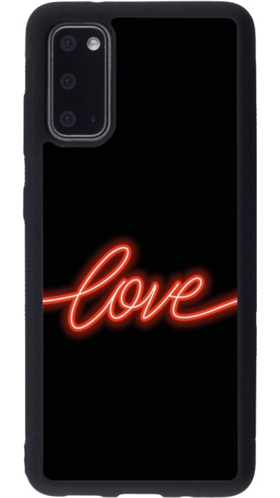 Samsung Galaxy S20 Case Hülle - Silikon schwarz Valentine 2023 neon love
