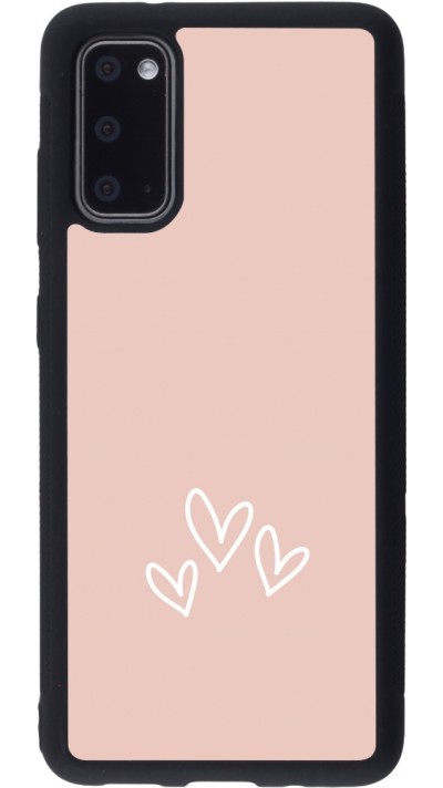 Samsung Galaxy S20 Case Hülle - Silikon schwarz Valentine 2023 three minimalist hearts
