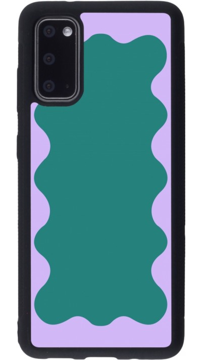 Samsung Galaxy S20 Case Hülle - Silikon schwarz Wavy Rectangle Green Purple