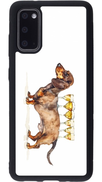 Samsung Galaxy S20 Case Hülle - Silikon schwarz Wine Teckel
